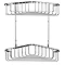 Croydex Corner Shower Storage Basket Chrome (Large - 2 Tier)  Feature Large Image