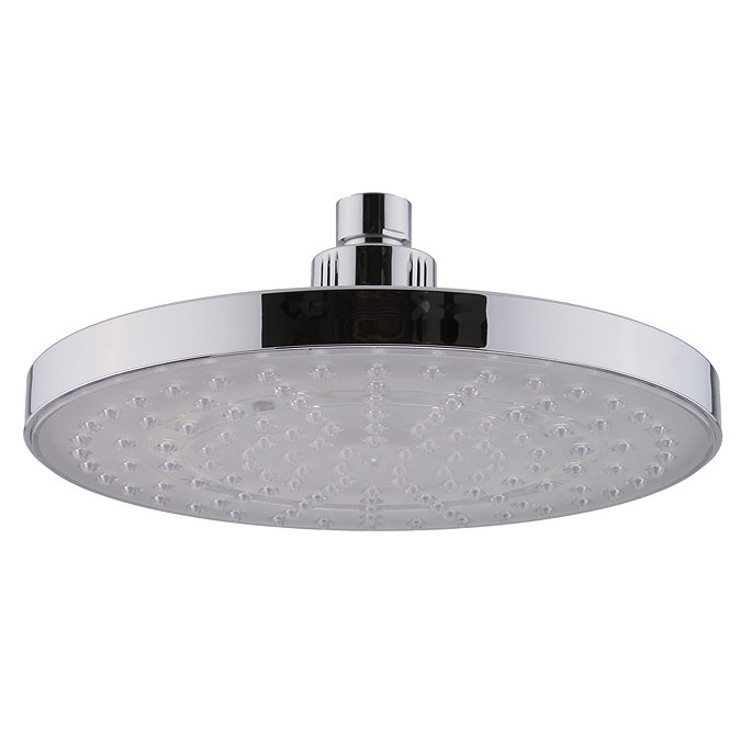 Cruze 200mm Round LED Chrome Shower Head  In Bathroom Large Image