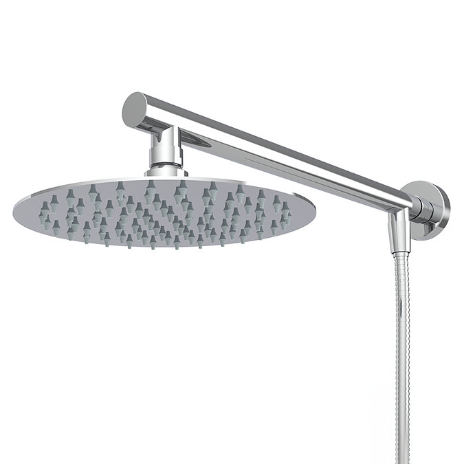 Cruze 200mm Slim Overhead Rainfall Shower Head with 1.75m Flexible Hose in Chrome