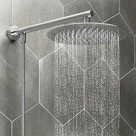 Cruze 200mm Slim Rainfall Shower Head with 1.25m Flexible Hose Large Image