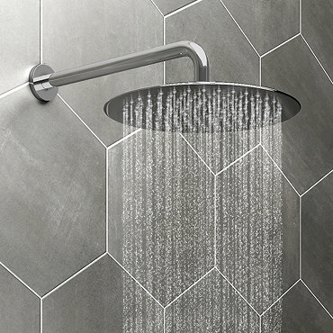 Cruze 300mm Ultra Thin Round Shower Head with Shower Arm  Profile Large Image