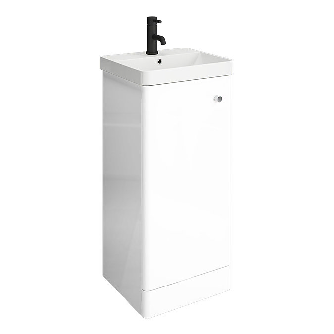 Cruze 400mm Curved Gloss White Vanity Unit  Feature Large Image