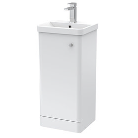 Cruze 400mm Curved Gloss White Vanity Unit Large Image