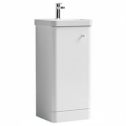 Cruze 400mm Curved Gloss White Vanity Unit