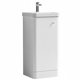 Cruze 400mm Curved Gloss White Vanity Unit