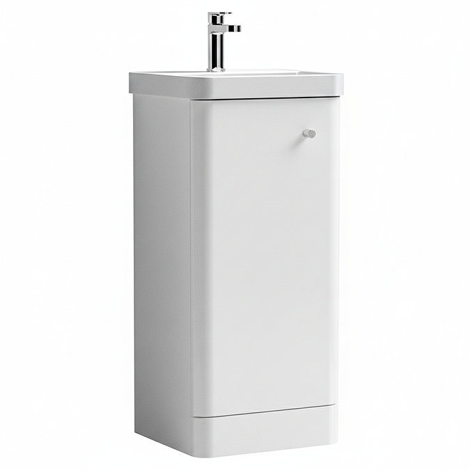 Cruze 400mm Curved Gloss White Vanity Unit