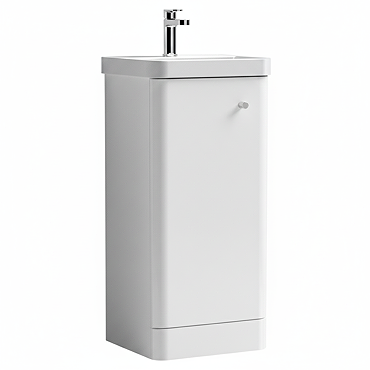 Cruze 400mm Curved Gloss White Vanity Unit  Profile Large Image