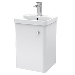 Cruze 400mm Curved Gloss White Wall Hung Vanity Unit Large Image