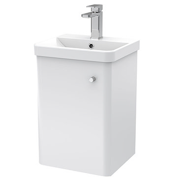Cruze 400mm Curved Gloss White Wall Hung Vanity Unit  Feature Large Image