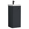 Cruze 400mm Curved Soft Black Vanity Unit with Matt Black Handle