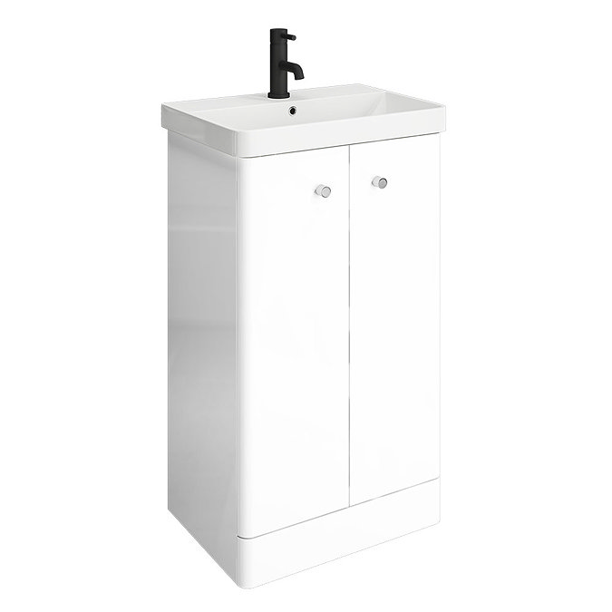 Cruze 500mm Curved Gloss White Vanity Unit  Feature Large Image