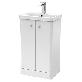 Cruze 500mm Curved Gloss White Vanity Unit Large Image