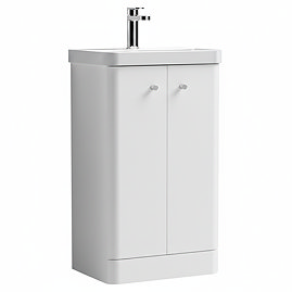 Cruze 500mm Curved Gloss White Vanity Unit