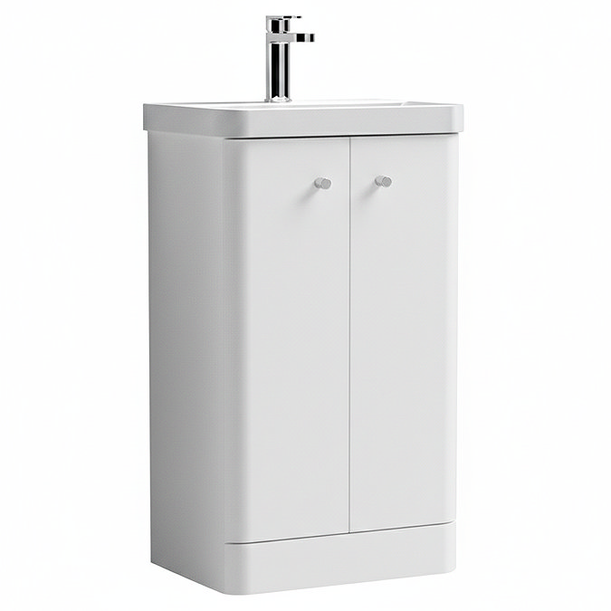 Cruze 500mm Curved Gloss White Vanity Unit