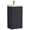 Cruze 500mm Curved Soft Black Vanity Unit with Brushed Brass Handles