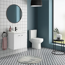 Cruze 600 Curved Wall Hung Vanity Unit + Close Coupled Toilet Medium Image