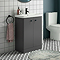 Cruze 600mm Curved Gloss Grey Vanity Unit with Matt Black Handles
