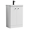 Cruze 600mm Curved Gloss White Vanity Unit with Matt Black Handles