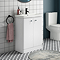 Cruze 600mm Curved Gloss White Vanity Unit with Chrome Handles