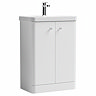 Cruze 600mm Curved Gloss White Vanity Unit with Chrome Handles