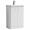 Cruze 600mm Curved Gloss White Vanity Unit with Chrome Handles