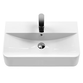 Cruze 610 x 354mm Gloss White 1TH Rectangular Counter Top Thin-Edged Basin