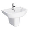Cruze Basin + Semi Pedestal (550mm Wide - 1 Tap Hole)  Profile Large Image
