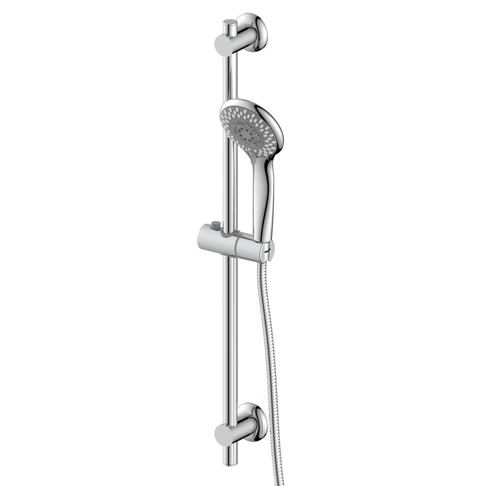 Elford Bath Shower Mixer Tap & Slider Rail Kit With 2 Handsets - Chrome, 3 Mode, For Combi/High Pressure