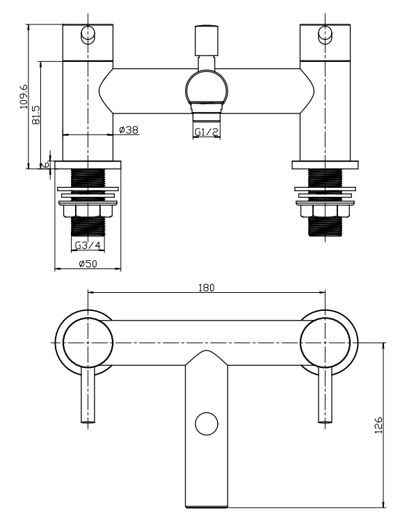 Cruze Bath Shower Mixer with Slider Rail Kit - Chrome