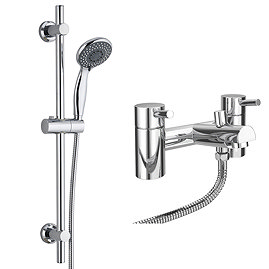 Cruze Bath Shower Mixer with Slider Rail Kit - Chrome Large Image