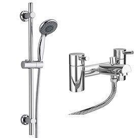Cruze Bath Shower Mixer with Slider Rail Kit - Chrome Large Image