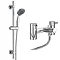 Cruze Bath Shower Mixer with Slider Rail Kit - Chrome Large Image