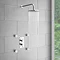 Cruze Concealed Thermostatic Valve with Diverter, Fixed Shower Head + 4 Body Jets Large Image