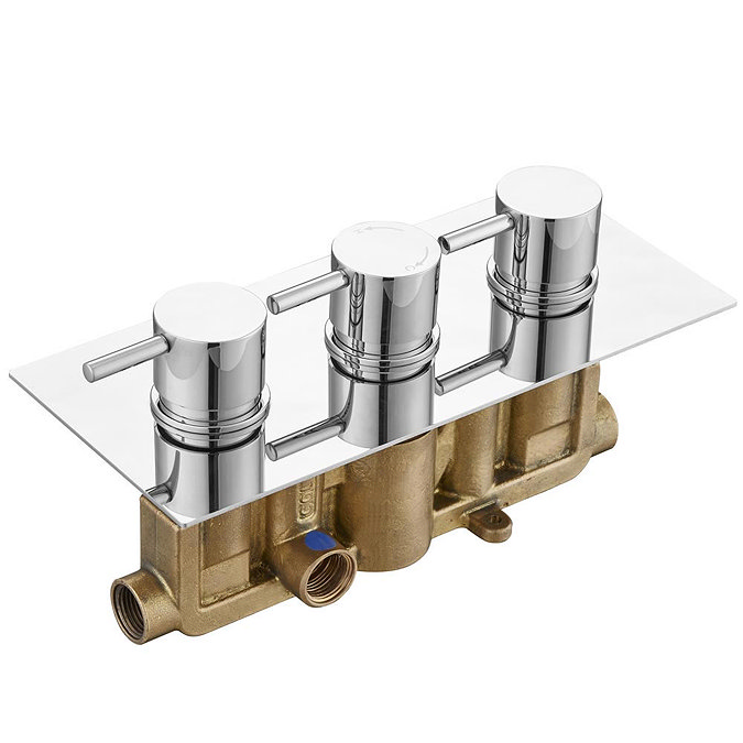 Cruze Concealed Thermostatic Valve with Fixed Shower Head + 4 Tile Body Jets  Feature Large Image