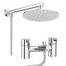 Cruze Contemporary Bath Shower Mixer Inc. Overhead Rainfall Shower Head Large Image