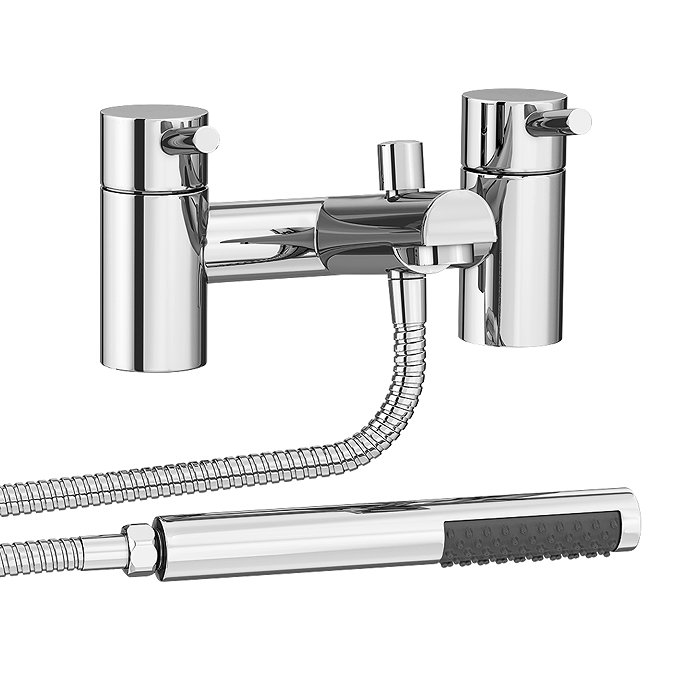 Cruze Contemporary Bath Shower Mixer with Shower Kit - Chrome