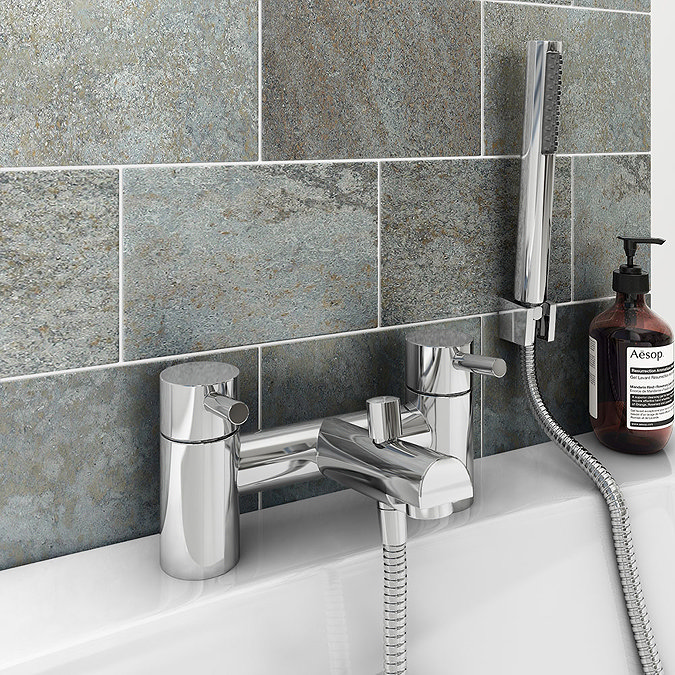 Cruze Contemporary Bath Shower Mixer with Shower Kit - Chrome Large Image