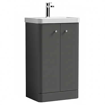 Cruze Curved Vanity Unit - 500mm - Gloss Grey Profile Large Image