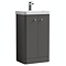 Cruze 500mm Curved Gloss Grey Vanity Unit with Chrome Handles