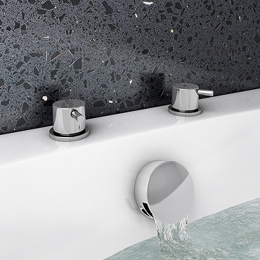 Cruze Deck Bath Side Valves with Freeflow Bath Filler  Profile Large Image
