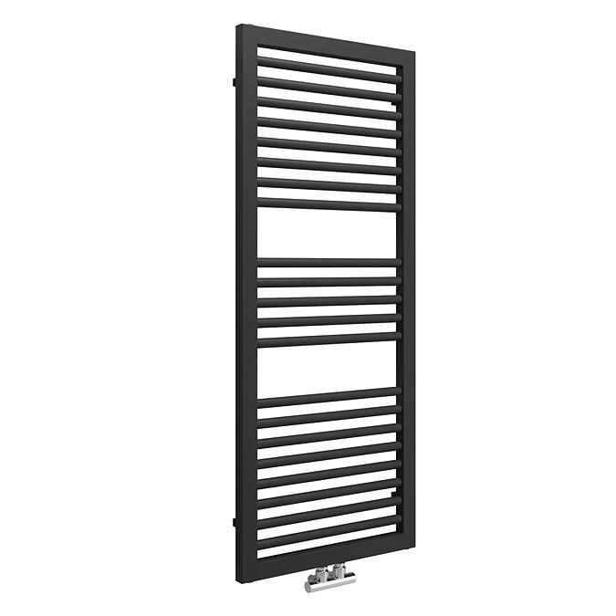 Cruze Designer Heated Towel Rail - Matt Black (1228 x 500mm) Large Image