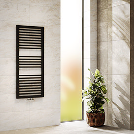 Cruze Designer Heated Towel Rail - Matt Black (1228 x 500mm)