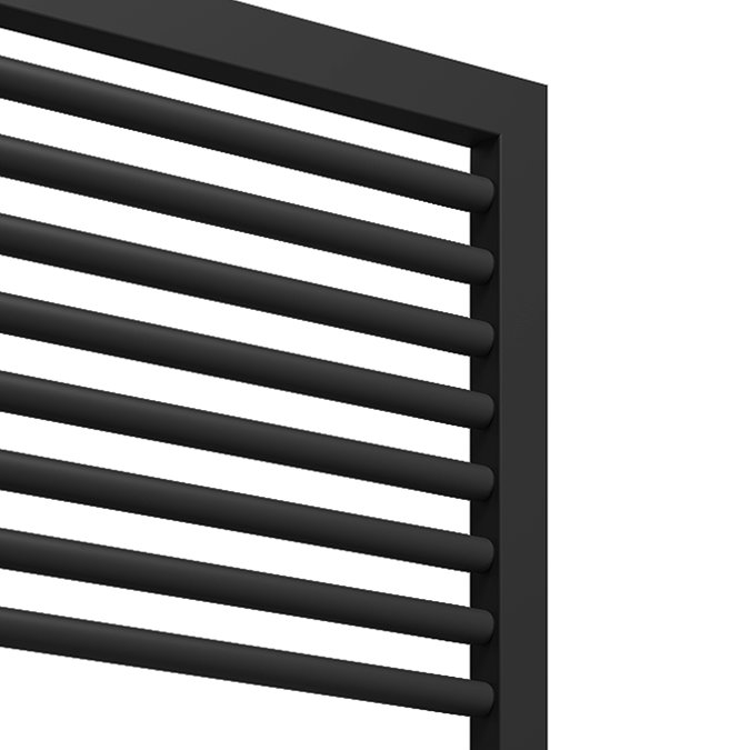 Cruze Designer Heated Towel Rail - Matt Black (1813 x 500mm)  Profile Large Image