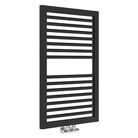 Cruze Designer Heated Towel Rail - Matt Black (823 x 500mm) Large Image