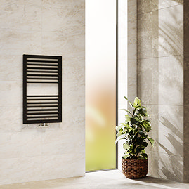 Cruze Designer Heated Towel Rail - Matt Black (823 x 500mm)