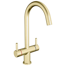 Cruze Dual-Lever Kitchen Sink Mixer - Brushed Brass