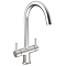 Cruze Dual-Lever Kitchen Sink Mixer - Brushed Steel