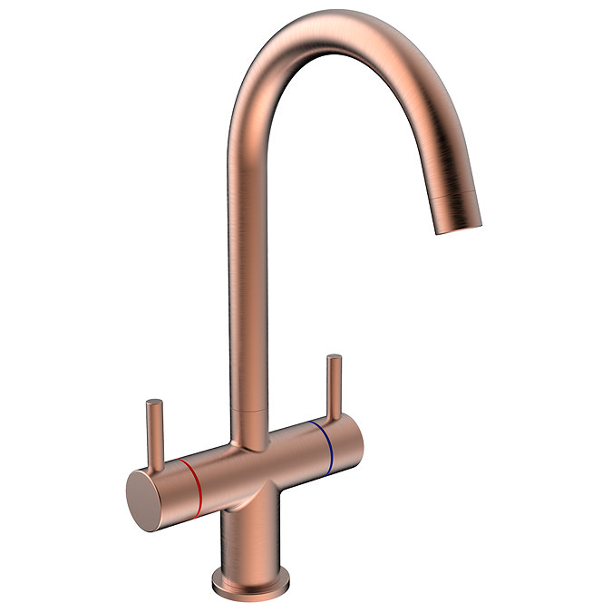 Cruze Dual-Lever Kitchen Sink Mixer - Satin Copper