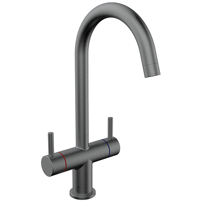 Cruze Dual-Lever Kitchen Sink Mixer - Gunmetal Grey