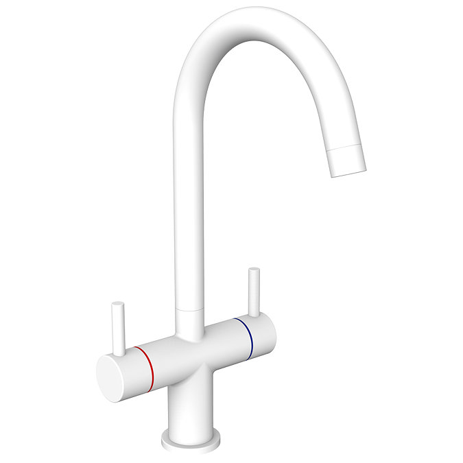 Cruze Dual-Lever Kitchen Sink Mixer - White